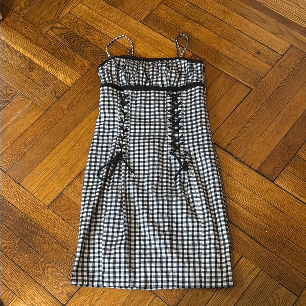 Black and White Checkered Betsy Johnson Dress